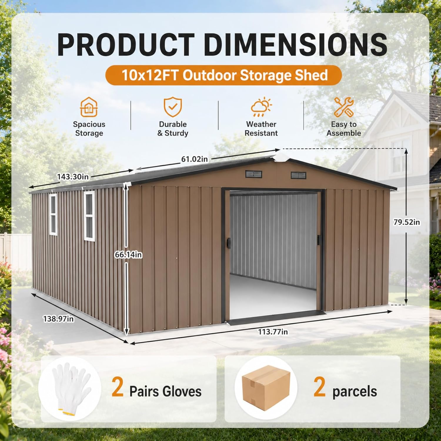 Metal Storage Shed 10x12FT Out - огляд і ціна Gardening Tools In