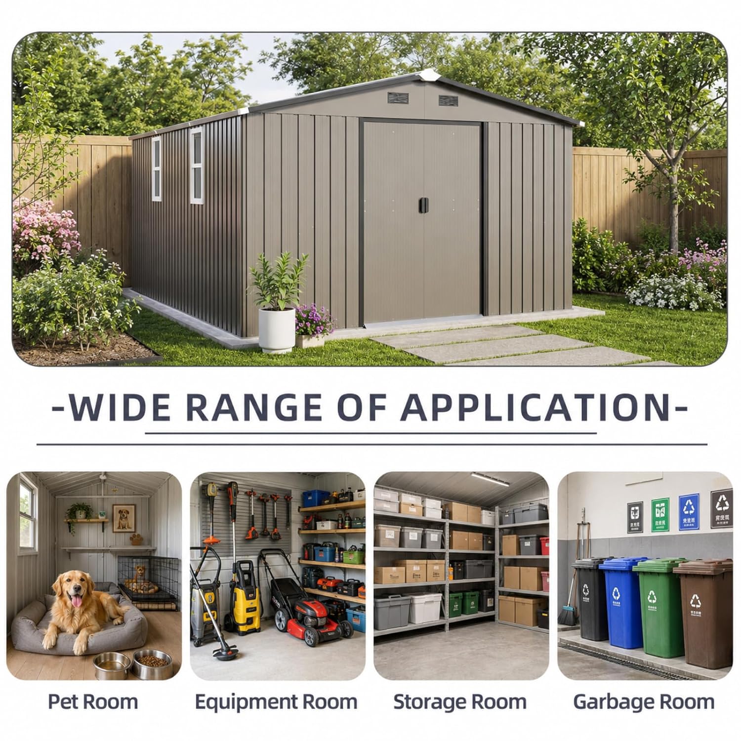 Metal Storage Shed 10x12FT Out - огляд і ціна Gardening Tools In